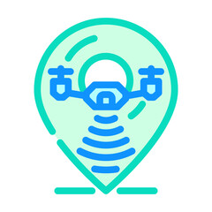 gps navigation autonomous delivery color icon vector. gps navigation autonomous delivery sign. isolated symbol illustration