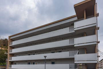 Typical standard apartment building in Japan