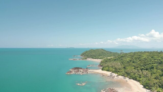 Beautiful Paradise Drone Aerial View Telok Melano Sarawak, Kampung Telok Melano was once a shelter during sea storms for traders from Sambas, Indonesia to Kuching.