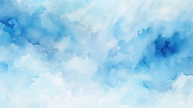 Abstract blue background in watercolor painting