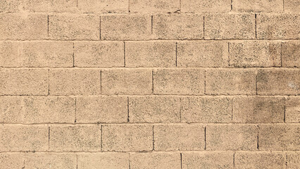 The wall is made of smooth light brown brick textured under the cork. Beautiful brickwork background.