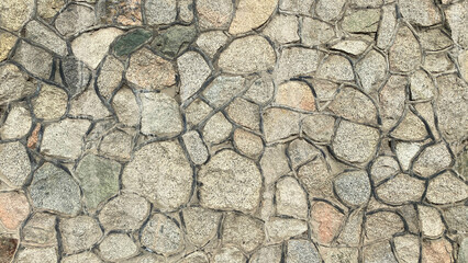 Abstract stone background. Decorative wall with a multicolored stone finish.