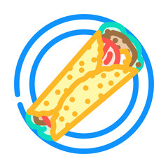 burritos mexican cuisine color icon vector. burritos mexican cuisine sign. isolated symbol illustration