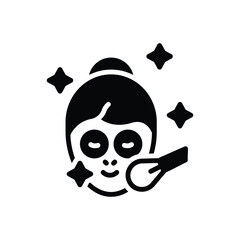Black solid icon for face makeup