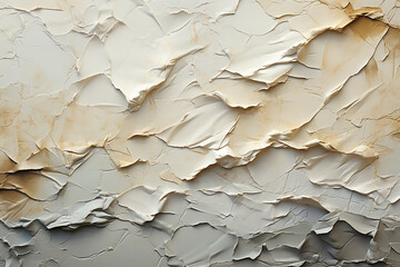 softly crumbled white textured grungy paper with softly curled edges