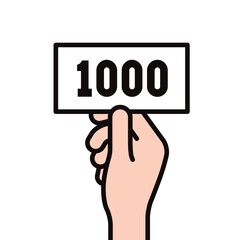 Fototapeta premium お金やポイントを持つ手のイラスト素材