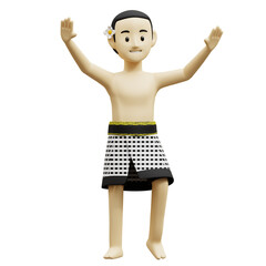 3D Tari Kecak Illustration