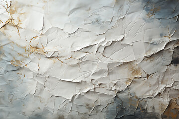 softly crumbled white textured grungy paper with softly curled edges