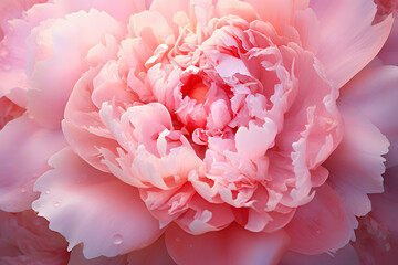 Close up of beautiful light pink peony flower