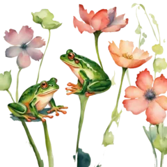 Deurstickers Frogs Among Flowers - 1 © Benjaporn