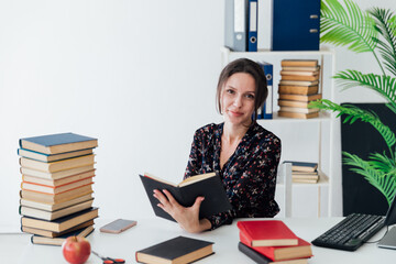 woman in office in office business woman training education