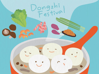 Vector dongzhi festival illustration