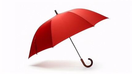 a red umbrella with a handle - obrazy, fototapety, plakaty