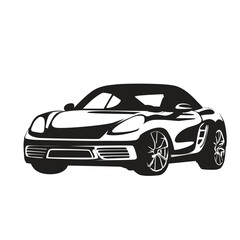 sports car silhouette  art work vector illustration