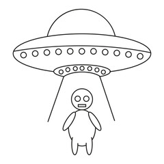 UFO character coloring pages for kids