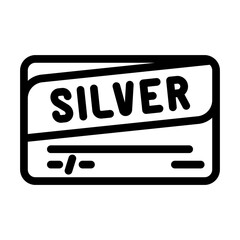 silver credit card line icon vector. silver credit card sign. isolated contour symbol black illustration