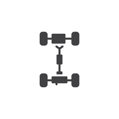 Car axle system vector icon