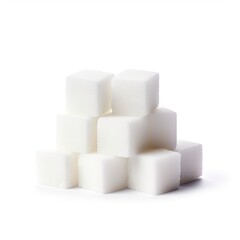 sugar cubes isolated on white