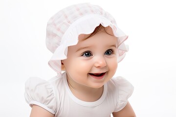 portrait of a baby child isolated on white background