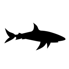 Shark silhouette vector. Shark silhouette can be used as icon, symbol or sign. Shark icon vector for design of ocean, undersea or marine