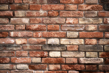 Texture of an old brick wall. Venice. Clay brick walls of Italy.