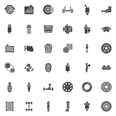 Car parts vector icons set