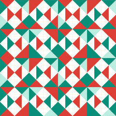 赤と緑のシンプルなクリスマスのシームレス背景イラスト