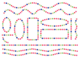 line wavy pattern design elements. color full flower-type designs. circle, rectangle, oval. and line, wavy design elements. vector illustration. use as printing, textile designs.