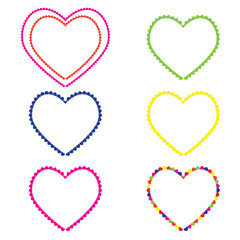 Hearten shape Hearten set. vector illustration. color full hearts.