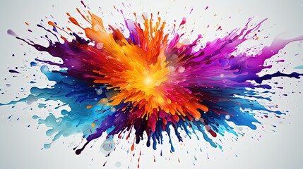 Fototapeta na wymiar Vibrant Explosion of Colorful Paint Splashes