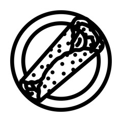 burritos mexican cuisine line icon vector. burritos mexican cuisine sign. isolated contour symbol black illustration