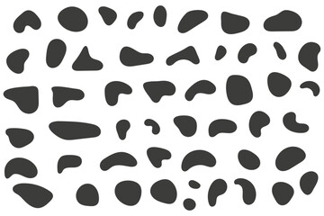 Modern liquid irregular blob shape abstract elements graphic flat style design fluid vector illustration set. Vector illustration isolate on white background.
