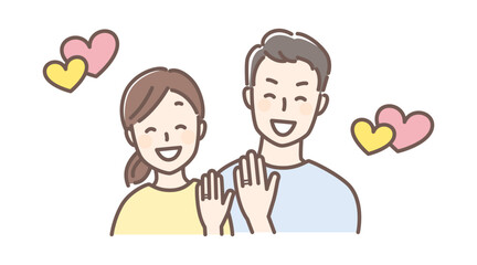 illustration of a couple just engaged