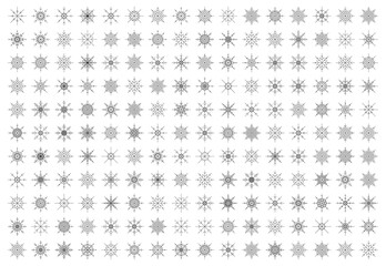 Set of snowflakes icons for wallpaper, wrapping paper, Christmas holiday elements.
