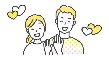 illustration of a couple just engaged