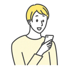 illustration of man having smart phone