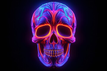 Neon skull wallpaper