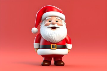 Obraz premium 3D santa red background