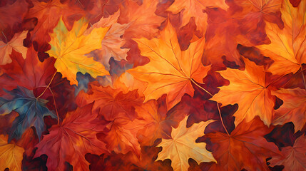 Naklejka na ściany i meble Tapestry of Autumn Leaves