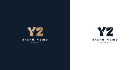YZ Letters vector logo design