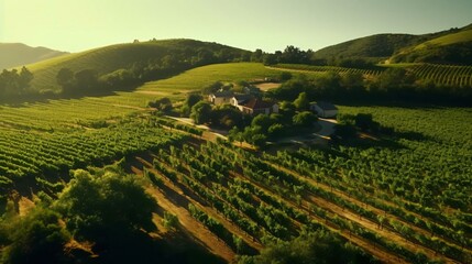 Fototapeta premium a house in a valley