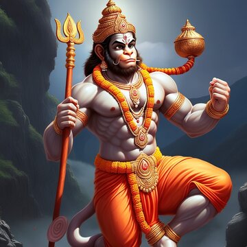 vector illustration of Hindu god Lord Hanuman