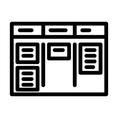 content planning social media line icon vector. content planning social media sign. isolated contour symbol black illustration