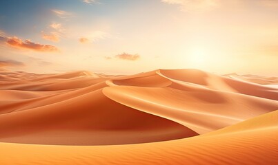 Fototapeta na wymiar A Majestic Sunset Over Rolling Sand Dunes in the Desert