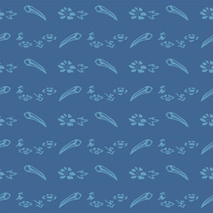 Japanese Flower Leaf Motif Vector Seamless Pattern
