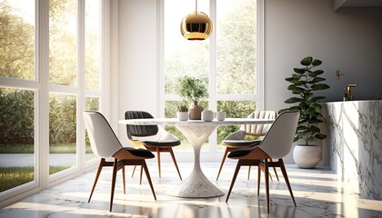 Fototapeta premium table and chairs in a restaurant