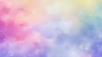 Aesthetic rainbow pastel galaxy shining stars background, abstract PPT background