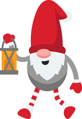 Cute Christmas Gnome Character Illustration
