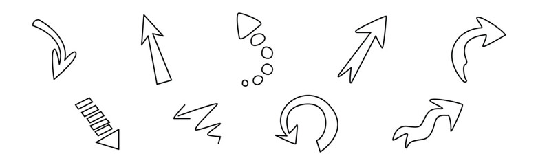 Hand Drawn Arrow Icon and Symbol Vector Set