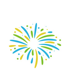 Abstract burst gold pattern fireworks set. 